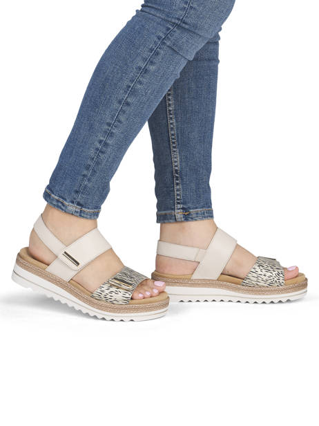 Sandals In Leather Remonte Beige women 60 other view 1