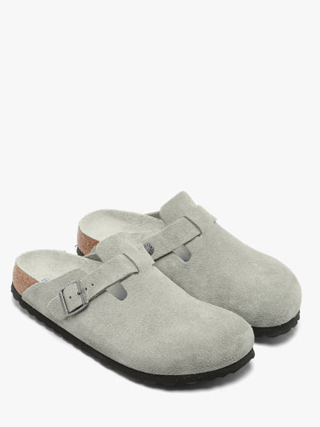 Mules Boston En Cuir Birkenstock Gris women 1031657 vue secondaire 2