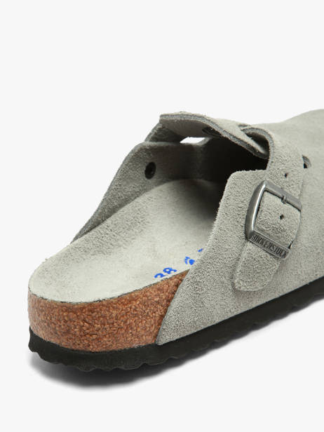 Mules Boston En Cuir Birkenstock Gris women 1031657 vue secondaire 3