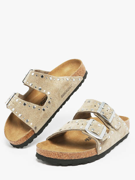 Mules Arizona Rivet En Cuir Birkenstock Beige women 1029390 vue secondaire 2