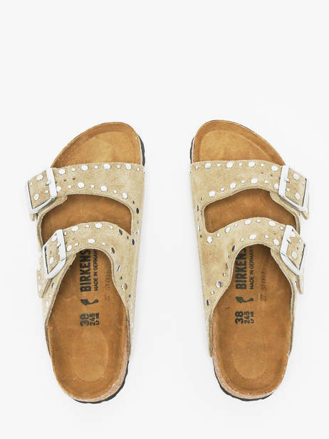 Mules Arizona Rivet En Cuir Birkenstock Beige women 1029390 vue secondaire 4