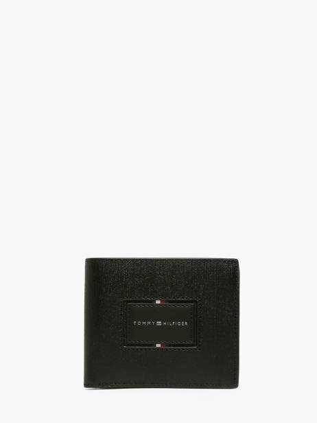 Portefeuille Cuir Tommy hilfiger Noir th foundation AM14506