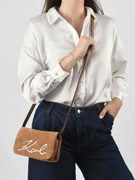Sac Bandoulière K Signature Cuir Karl lagerfeld Marron k signature B3W30016 vue secondaire 1