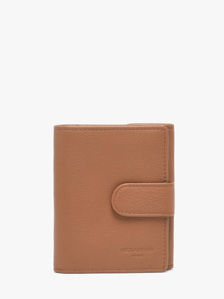 Wallet Leather Hexagona Brown confort 467468R