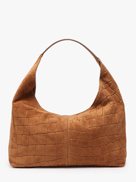 Sac Porté épaule Milano Marron velvet croco CV26061 vue secondaire 3