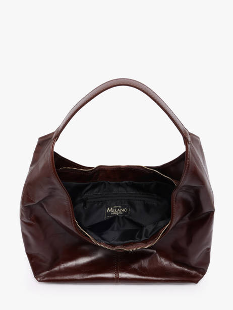 Sac Porté épaule Shiny Sauvage Cuir Milano Marron shiny sauvage SS26061 vue secondaire 2
