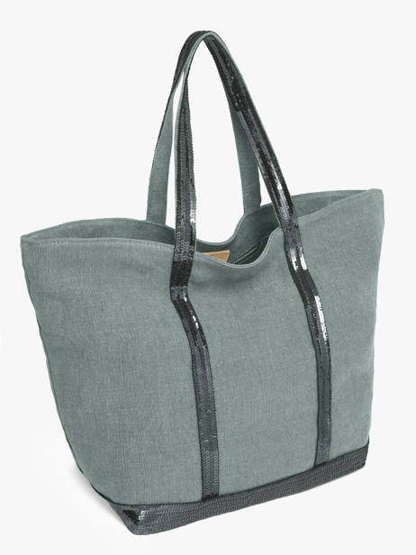 Large Le Cabas Tote Bag Linnen Sequins Vanessa bruno Blue cabas lin 31V40315 other view 1