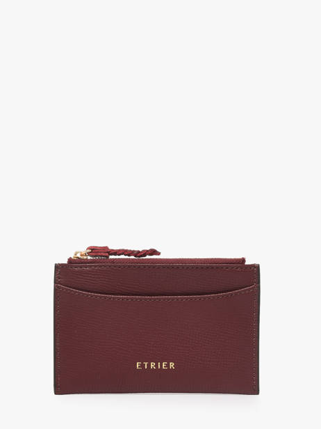 Card Holder Leather Etrier Violet torsade ETOS094M