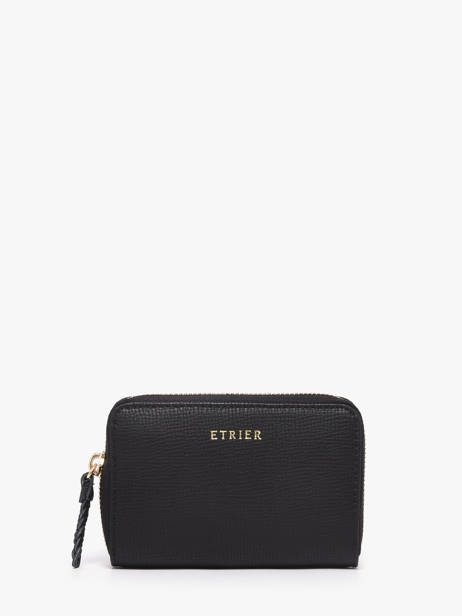 Porte-monnaie Torsade Cuir Etrier Noir torsade ETOS096M