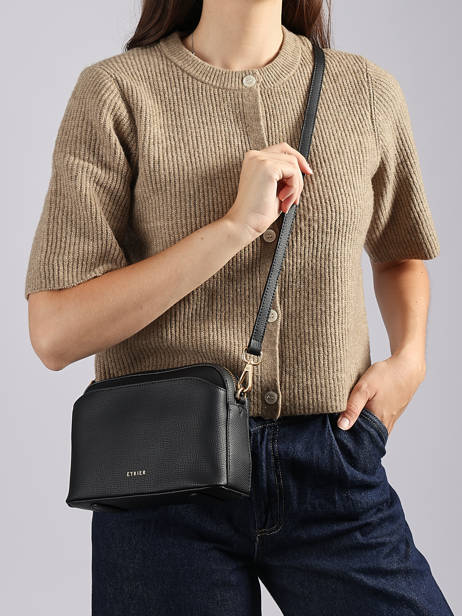 Shoulder Bag Torsade Leather Etrier Black torsade ETOS227S other view 1
