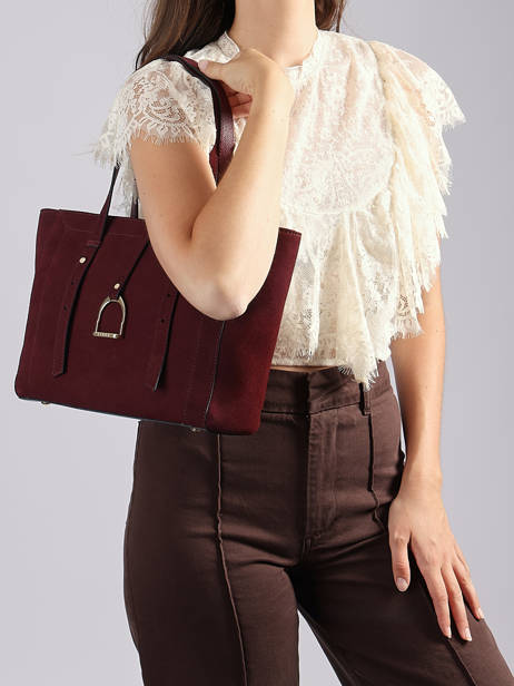 Shoulder Bag Altesse Suede Leather Etrier Violet altesse suede EASU088S other view 1