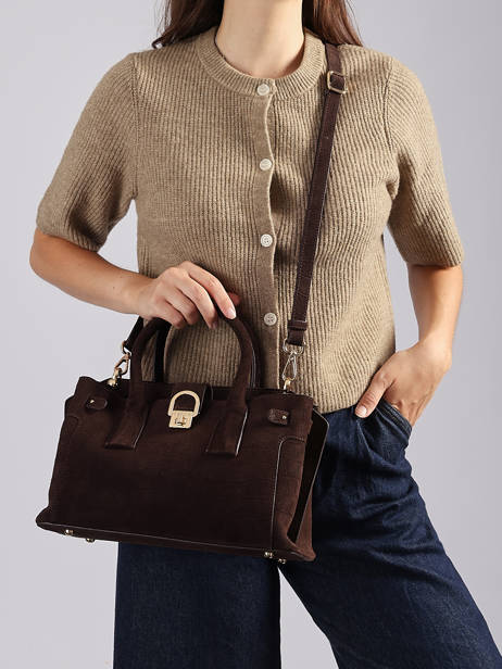 Satchel S Equestre Croco Leather Etrier Brown equestre croco EEQC142S other view 2