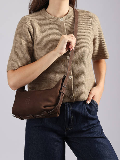 Shoulder Bag Cavalier Nubuck Leather Etrier Brown cavalier nubuck ECAN228M other view 1
