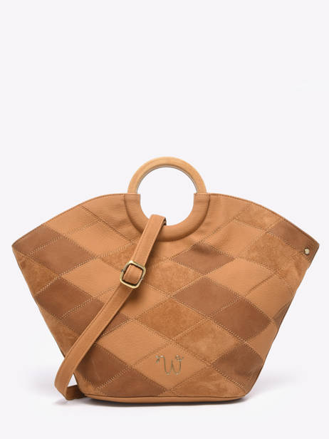 Sac Porté Main Neflier Patchwork Woomen Marron neflier patchwork WNET01