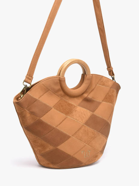 Sac Porté Main Neflier Patchwork Woomen Marron neflier patchwork WNET01 vue secondaire 3