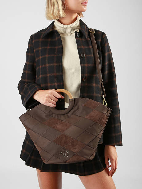 Satchel Neflier Patchwork Woomen Brown neflier patchwork WNET01 other view 2