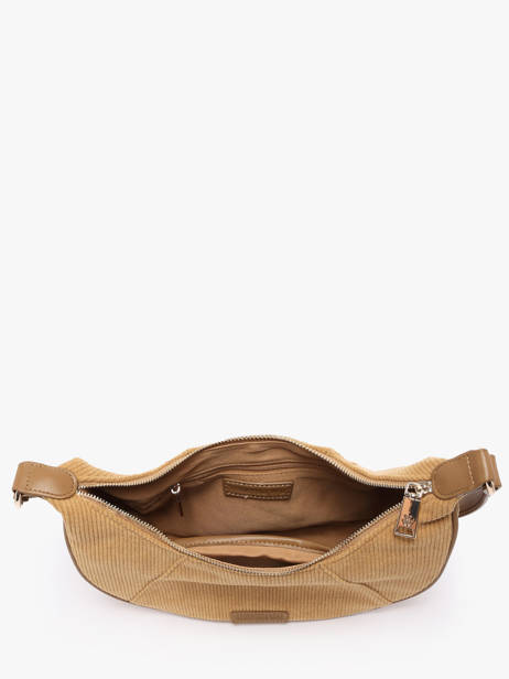 Sac Bandoulière Velours Vanessa wu Beige velours MA3036 vue secondaire 3