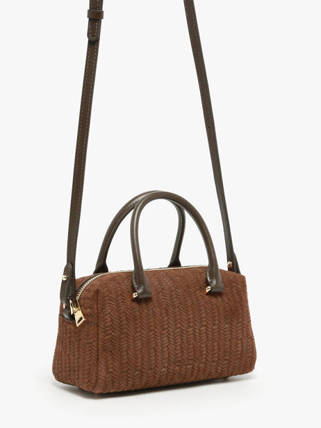 Sac Bandoulière Tresse Cube Cuir Lancaster Marron tresse cube 67 vue secondaire 2