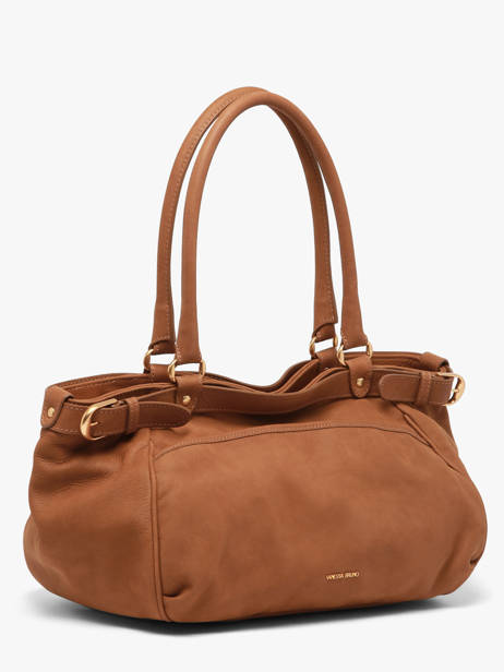 Large Leather Lune Shoulder Bag Nubuck Leather Vanessa bruno Brown lune 3V40921 other view 1