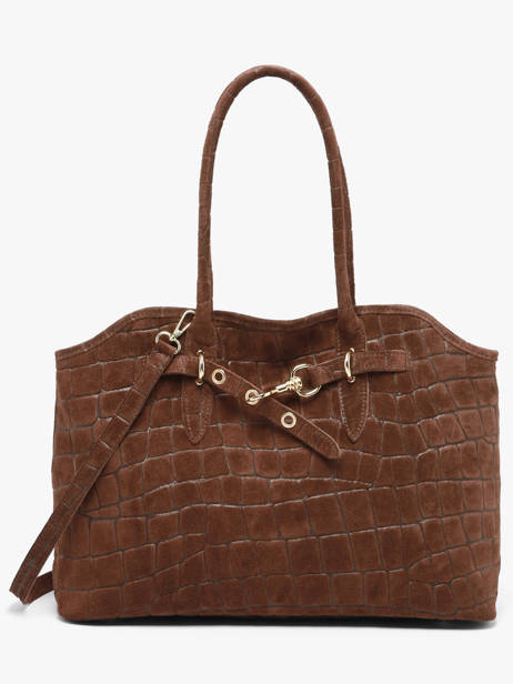 Shopping Bag Velvet Croco Leather Milano Brown velvet croco CV26063