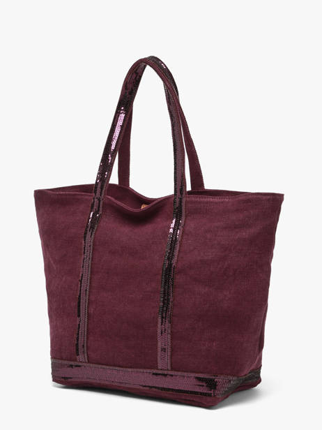 Medium Zipped Le Cabas Tote Bag Linen Sequins Vanessa bruno Violet cabas lin 31V40378 other view 2
