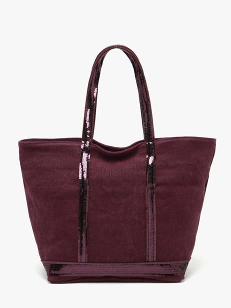 Medium Zipped Le Cabas Tote Bag Linen Sequins Vanessa bruno Violet cabas lin 31V40378 other view 5