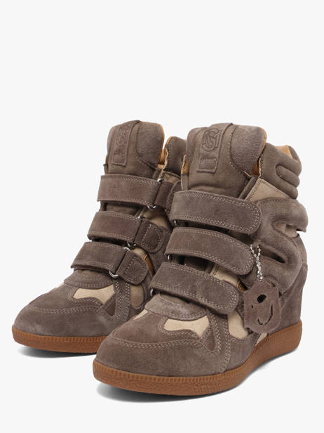 Wedge Sneakers Mavis In Leather Steve madden Gray women 11005696 other view 1