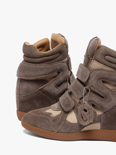 Wedge Sneakers Mavis In Leather Steve madden Gray women 11005696 other view 2