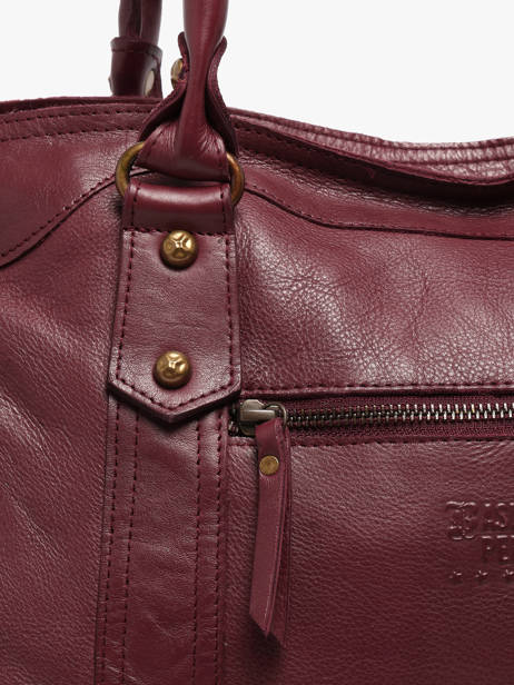 Shoulder Bag Cow A4 Leather Basilic pepper Red cow BCOW31 other view 2