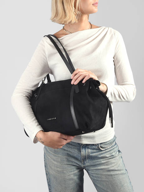 Sac Porté épaule Velvet Emma Polyester Lancaster Noir velvet emma 97 vue secondaire 1