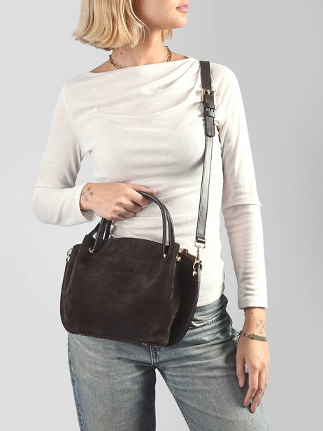 Shoulder Bag Suede Louisa Leather Lancaster Brown suede louisa 103 other view 1