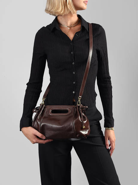 Sac Bandoulière Mini Danny En Cuir Froissé Gerard darel Marron folk light DES08419 vue secondaire 1