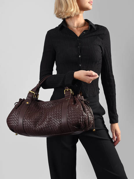 Sac 24h En Cuir Tresse  Gerard darel Marron tresse DES01478 vue secondaire 1