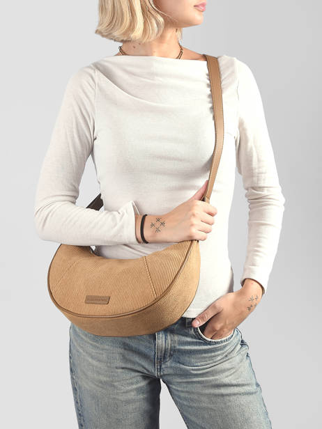Sac Bandoulière Velours Vanessa wu Beige velours MA3036 vue secondaire 1