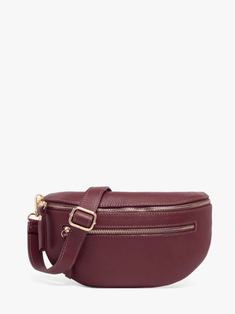 Sac Banane Cuir Milano Marron caviar CA23111O