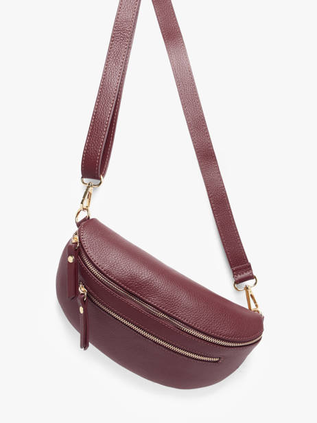 Sac Banane Cuir Milano Marron caviar CA23111O vue secondaire 2