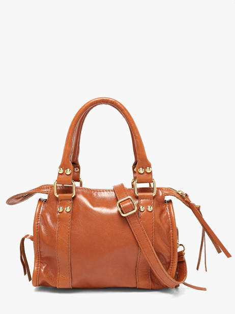 Satchel Shiny Sauvage Leather Milano Brown shiny sauvage SS24093 other view 4