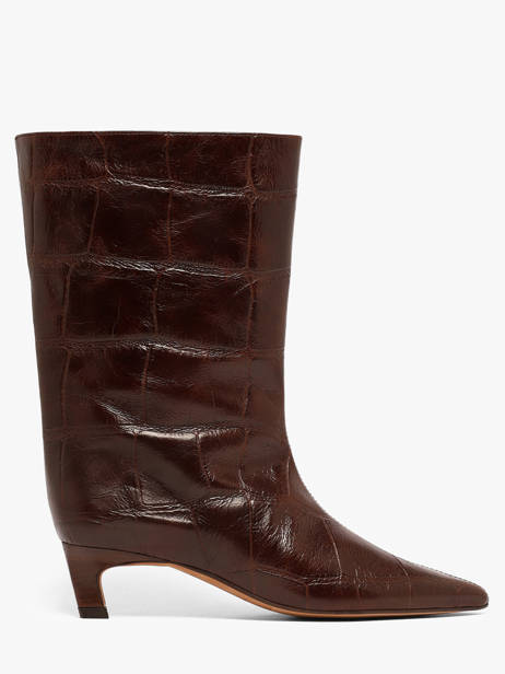 Stiletto Heel Boots In Leather Angel alarcon Brown women 480C