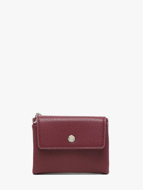 Coin Purse With Card Holder Grained Flora & co Red grained F5019