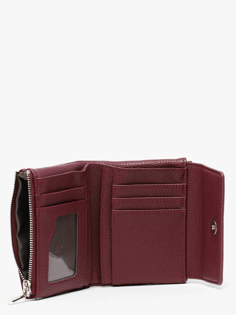 Coin Purse With Card Holder Grained Flora & co Red grained F5019 other view 1