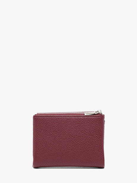 Coin Purse With Card Holder Grained Flora & co Red grained F5019 other view 2