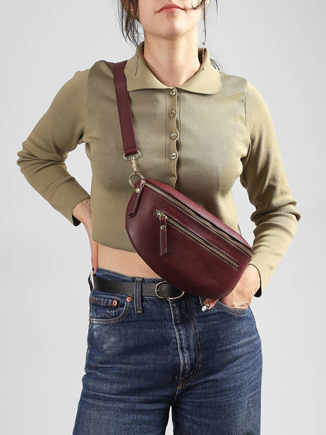 Sac Banane Cuir Milano Marron caviar CA23111O vue secondaire 1