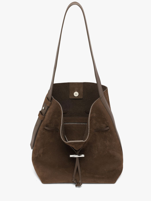 Longchamp Le roseau coulisse nubuck Sacs porté main Marron