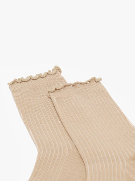 Chaussettes Pieces Beige socks women 17149458 vue secondaire 1