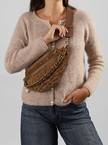 Sac Banane Cuir Mila louise Marron vintage 23689PA1 vue secondaire 1