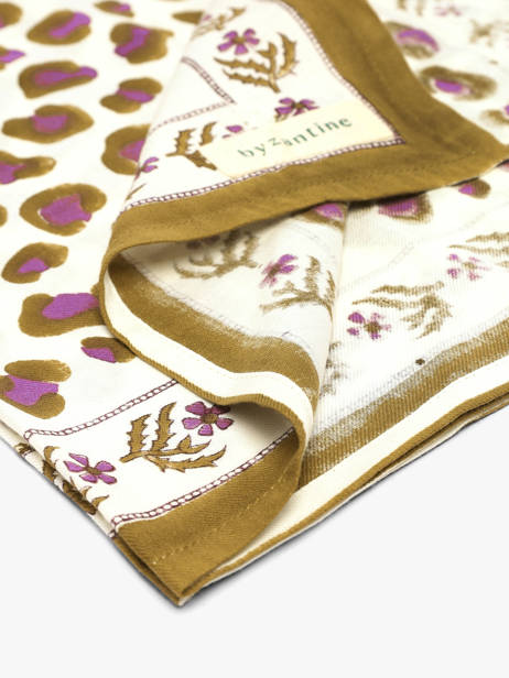 Foulard Léopard 60x60 Byzantine Blanc foulard LEO vue secondaire 2