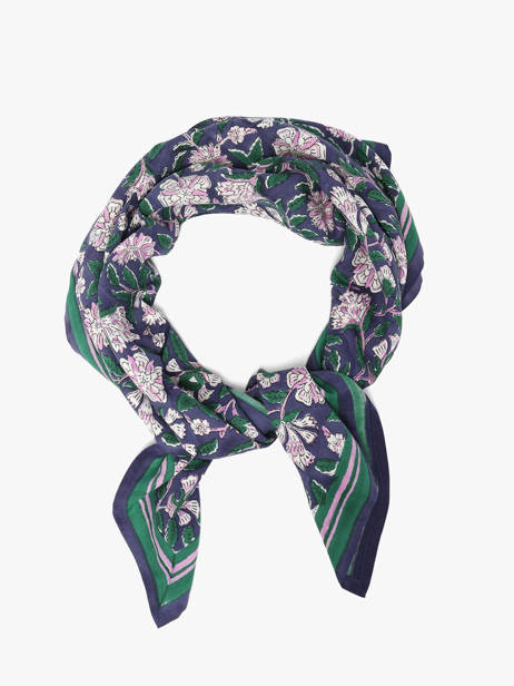 Grand Foulard Carthage 100x100 Byzantine Bleu foulard CAR