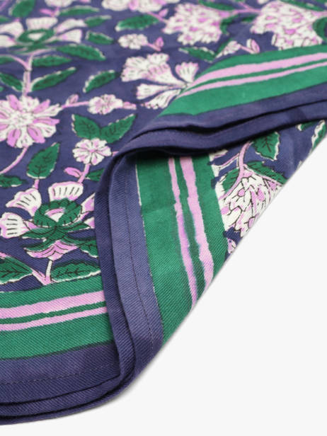 Grand Foulard Carthage 100x100 Byzantine Bleu foulard CAR vue secondaire 2