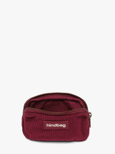 Porte-monnaie Hindbag Rouge velours V vue secondaire 1