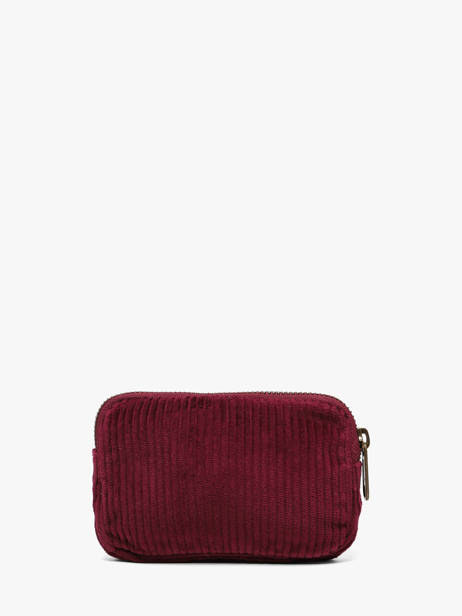 Porte-monnaie Hindbag Rouge velours V vue secondaire 2